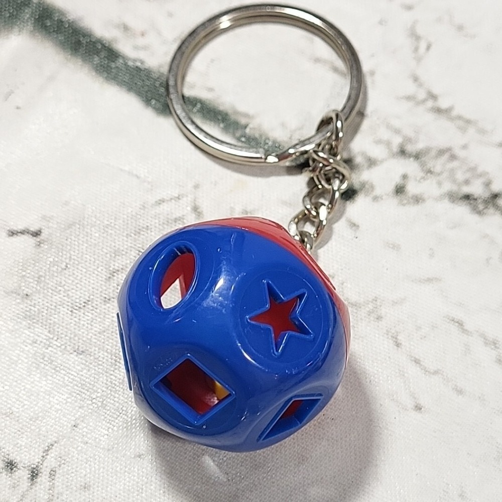 Vintage Tupperware Toys Miniature Classic Shape Sorter Toy Keychain Key Ring